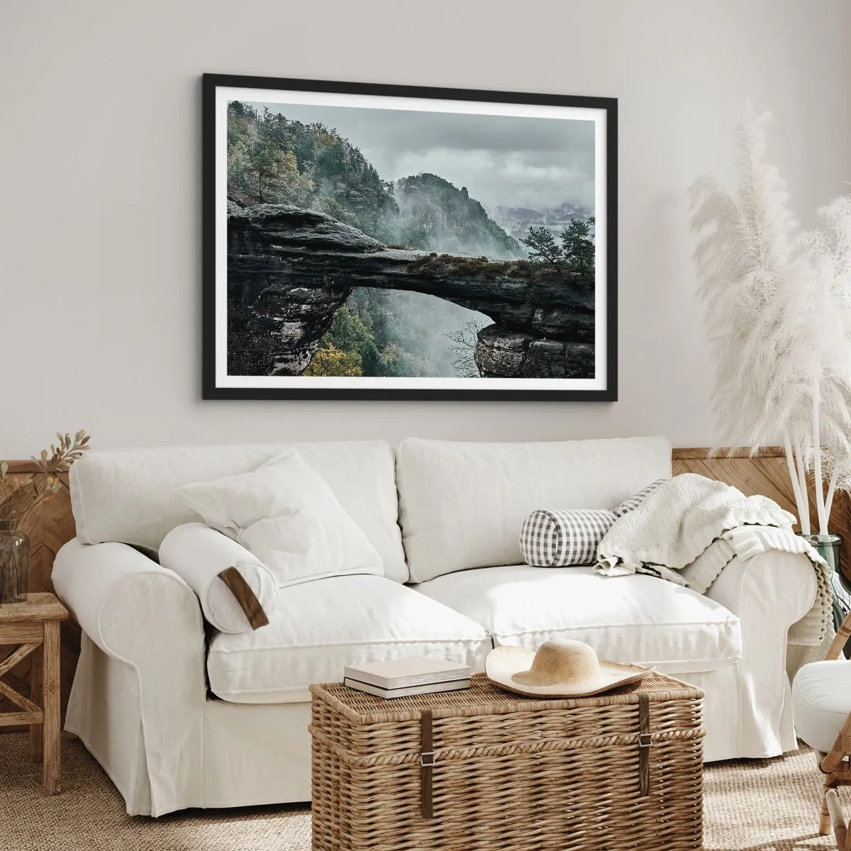 Poster in cornice nera - Qui inizia l'avventura - 50x40 cm