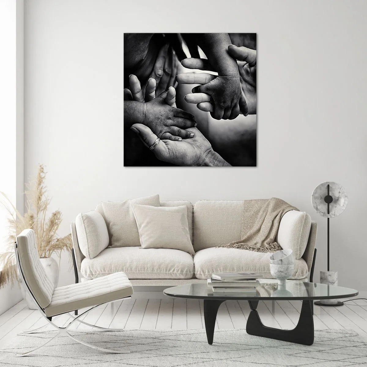 Quadro su vetro - Umanità - 70x70 cm