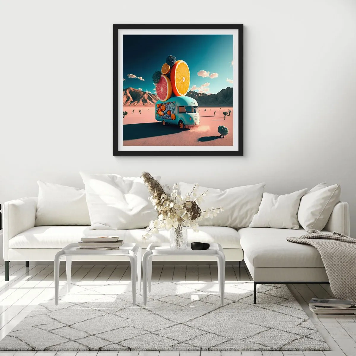 Poster in cornice nera - Il sapore delle vacanze - 50x50 cm