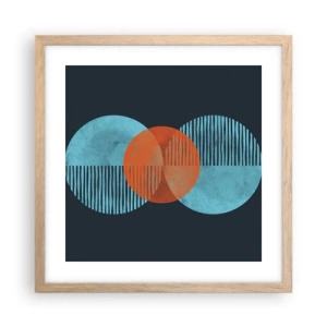 Poster in cornice rovere chiaro - Composizione simmetrica - 40x40 cm