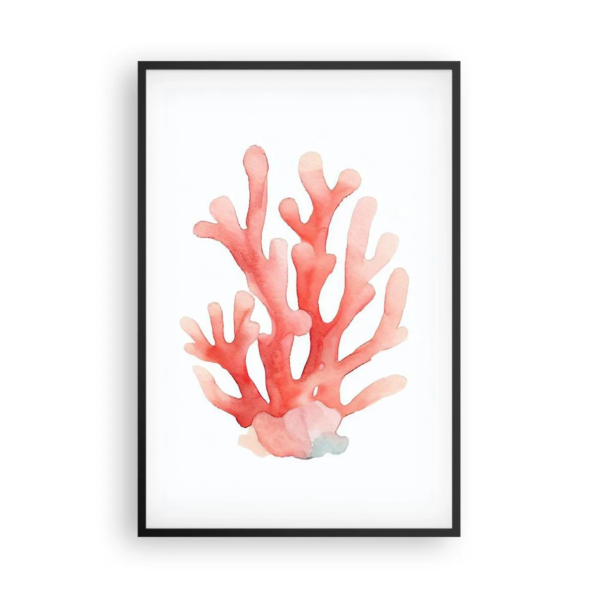 Poster in cornice nera - Corallo color corallo - 61x91 cm