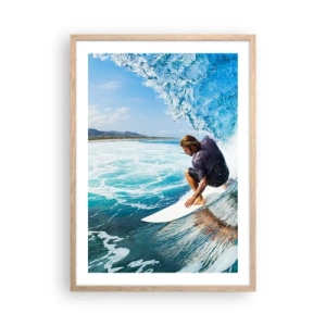 Poster in cornice rovere chiaro - Ballando con le onde - 50x70 cm