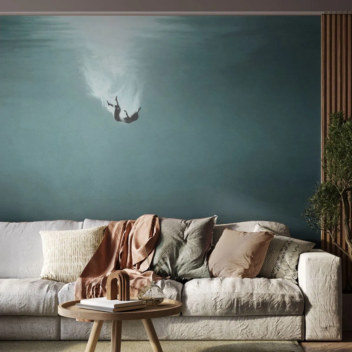 Fotomurali Standard Eco - Nell'abbraccio dell'oceano - Acqua, Minimalismo, Sott'acqua - 400x280 cm