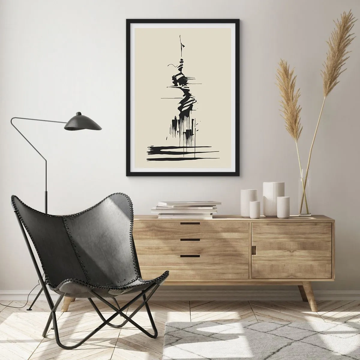 Poster in cornice nera - Astrazione frettolosa - 61x91 cm