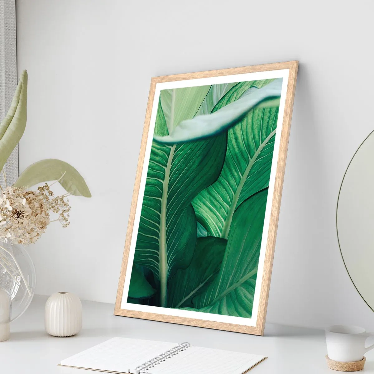 Poster in cornice rovere chiaro - Una vita intensamente verde - 50x70 cm
