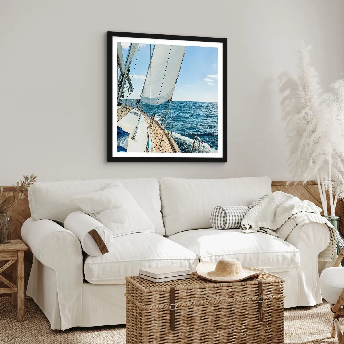Poster in cornice nera - Benvenuta avventura - 60x60 cm
