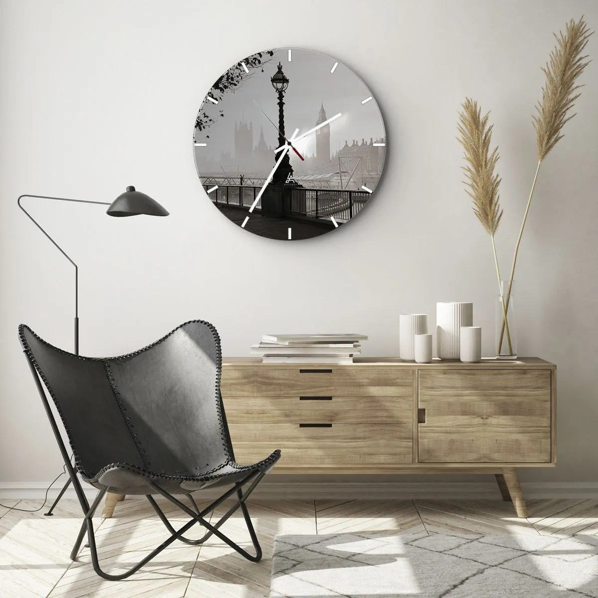 Orologio da parete - Orologio in Vetro - Un mattino a Londra - 40x40 cm
