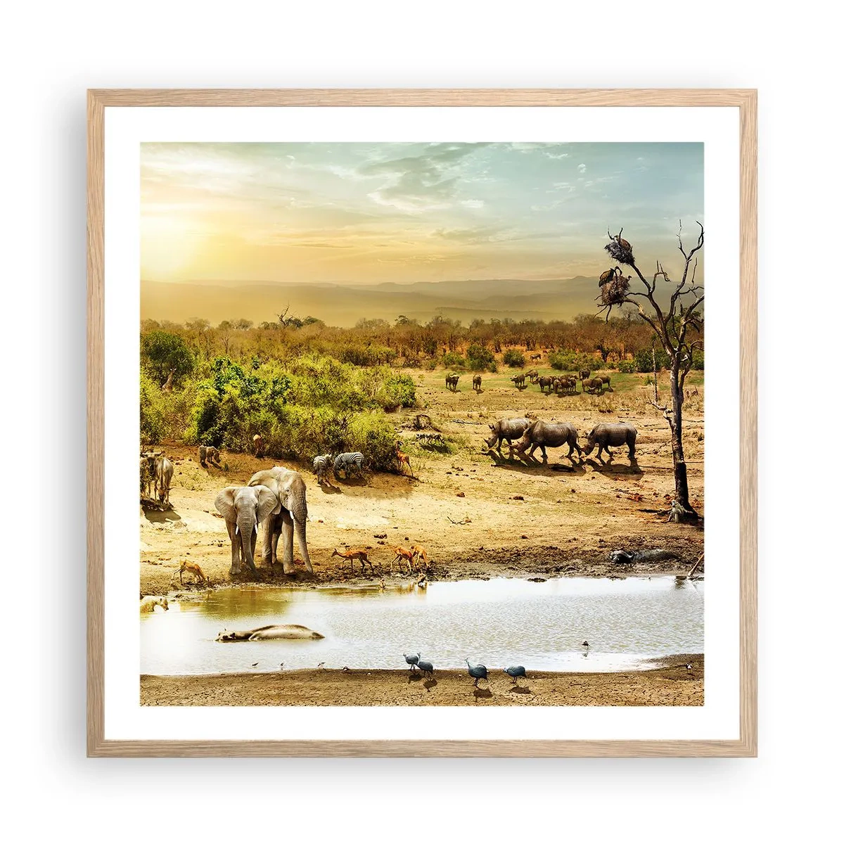Poster in cornice rovere chiaro - "Un fiume usciva da Eden…" - 60x60 cm