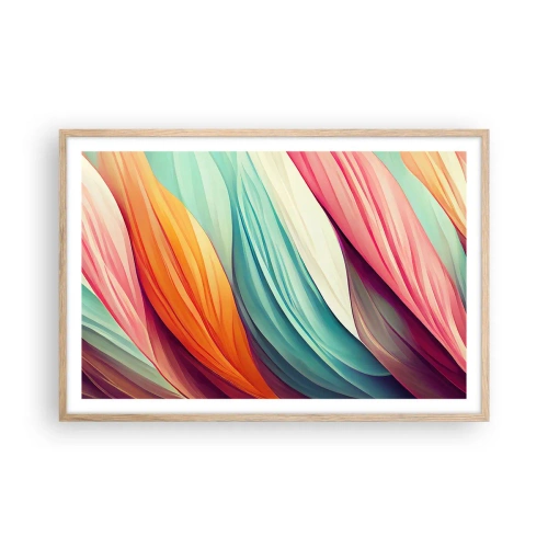 Poster in cornice rovere chiaro - Intreccio arcobaleno - 91x61 cm