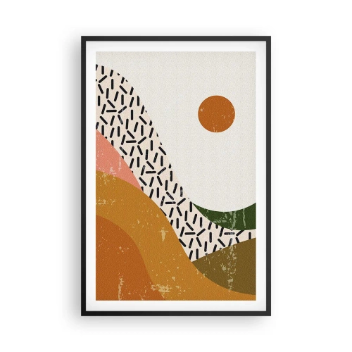 Poster in cornice nera - Astrazione solare - 61x91 cm