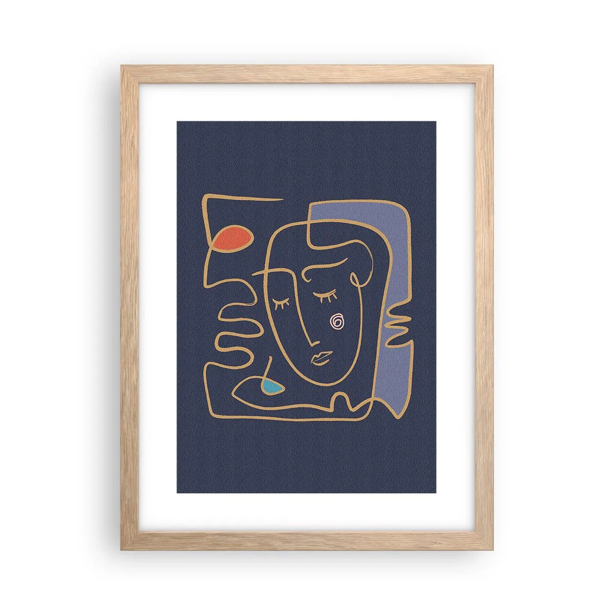 Poster in cornice rovere chiaro - Pensierosa - 30x40 cm