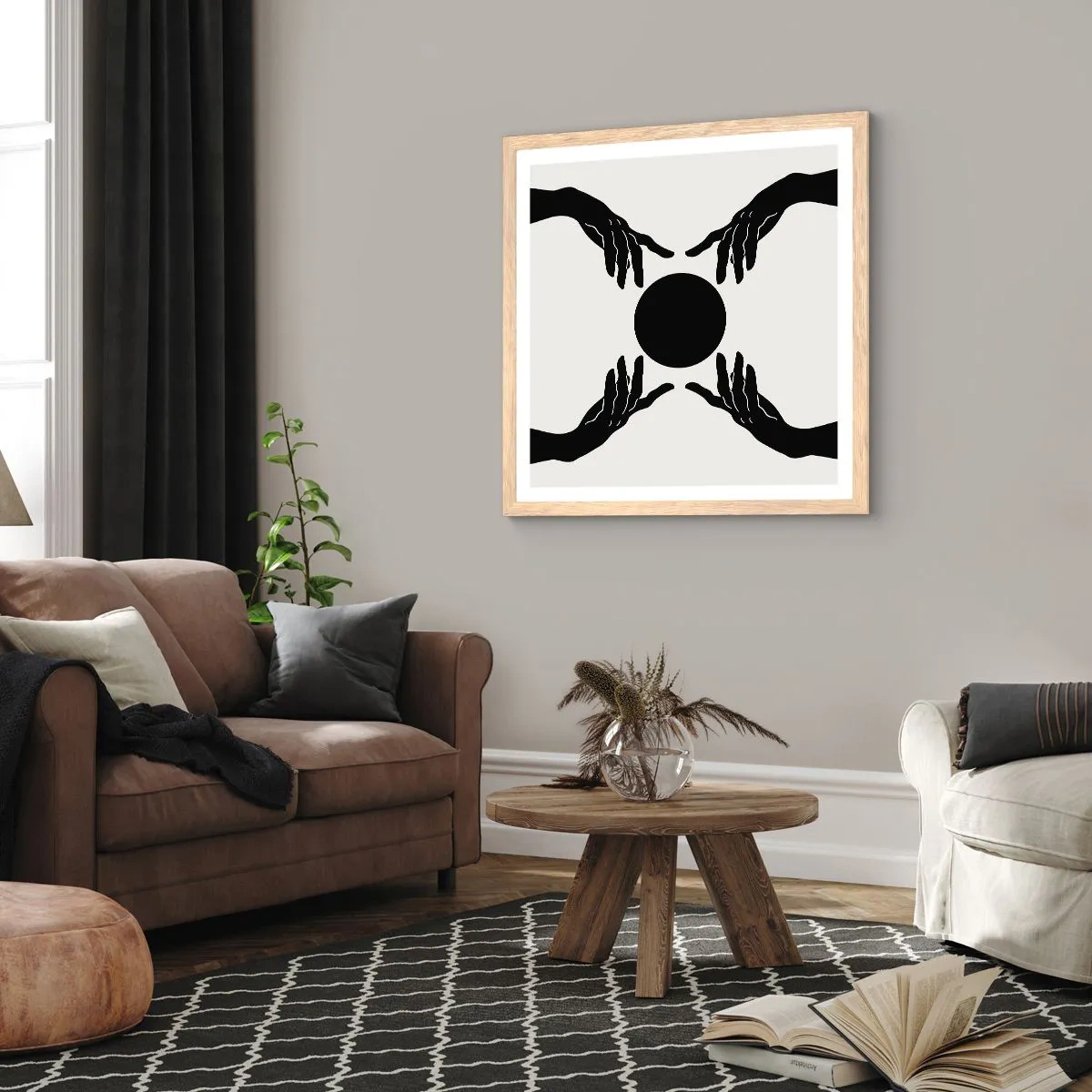 Poster in cornice rovere chiaro - Segno misterioso - 50x50 cm