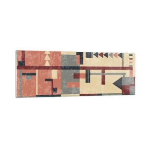 Quadro su vetro - Combinazione di orizzontali e verticali - 90x30 cm