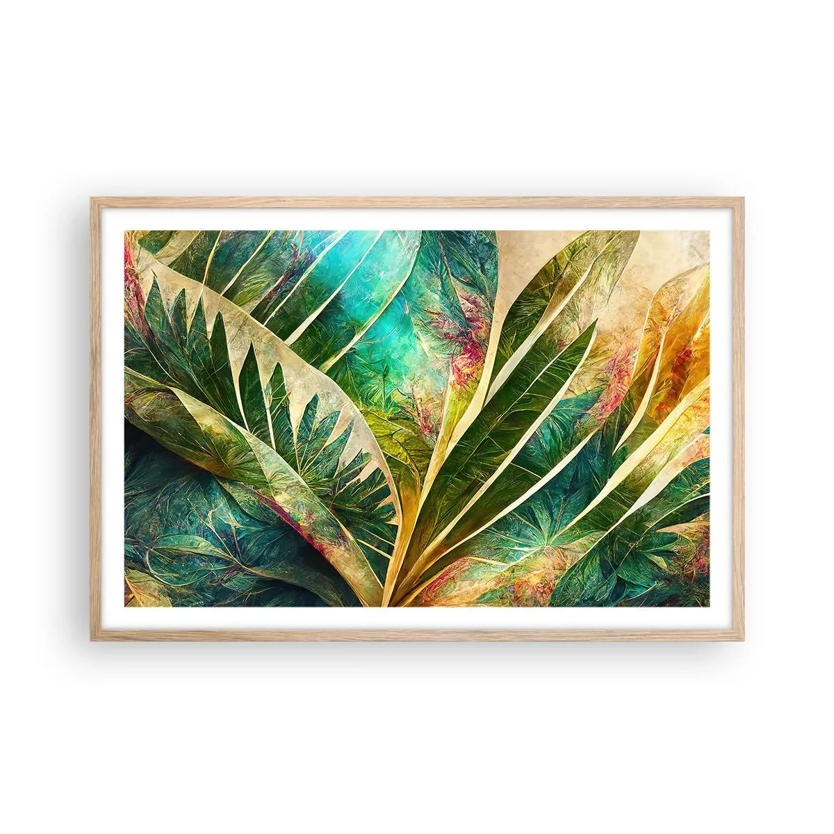 Poster in cornice rovere chiaro - I colori dei tropici - 91x61 cm