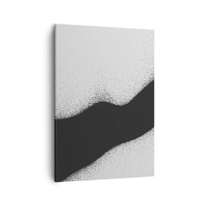 Quadro su tela - Stampe su Tela - Motivo astratto in bianco e nero con delicati punti su tela - 50x70cm - Equilibrio fluido - Decorazione murale moderna per soggiorno e camera da letto ARTTOR