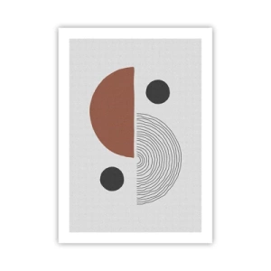 Poster - Composizione geometrica astratta in colori caldi - 50x70cm - La perfezione del cerchio - Decorazione murale moderna per soggiorno e camera da letto ARTTOR