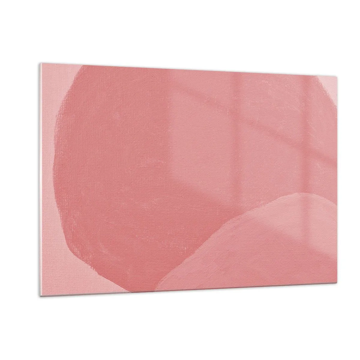 Quadro su vetro - Una forma astratta nei toni del rosa e dei colori pastello. - 120x80cm - Composizione organica in rosa - Decorazione murale moderna per soggiorno e camera da letto ARTTOR