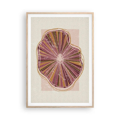 Poster in cornice rovere chiaro - Astrazione raggiante - 70x100 cm