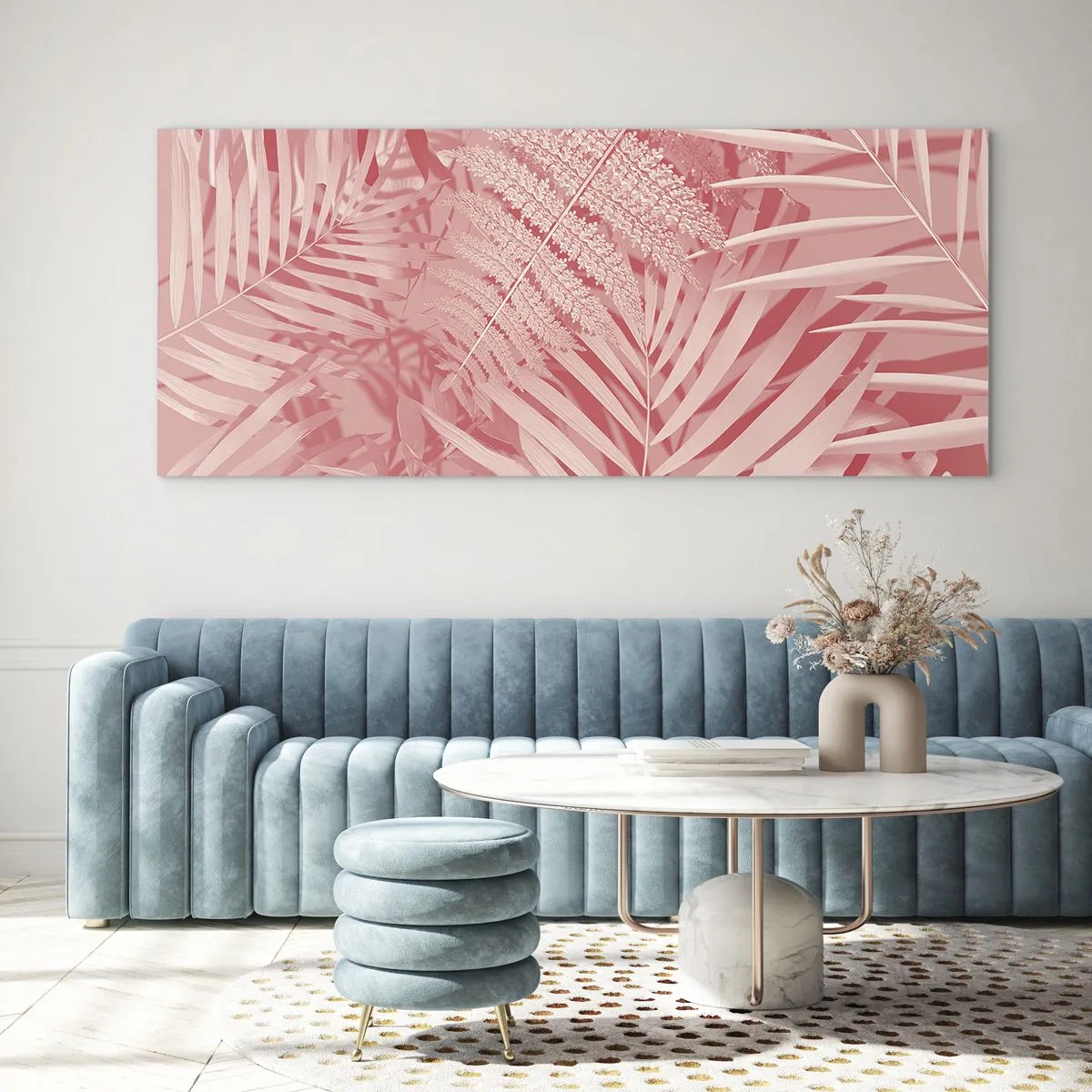 Quadro su vetro - Concetto rosa - 100x40 cm