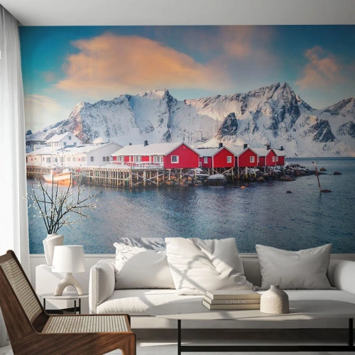 Fotomurali Premium Sand - Atmosfera del nord - Paesaggio, Norvegia, Lofoten - 500x350 cm