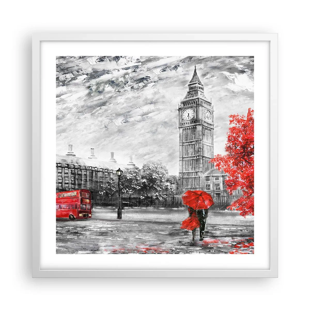 Poster in cornice bianca - Un giorno eccitante - 50x50 cm