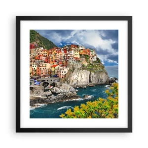 Poster in cornice nera - Aggrappate alla roccia - 40x40 cm