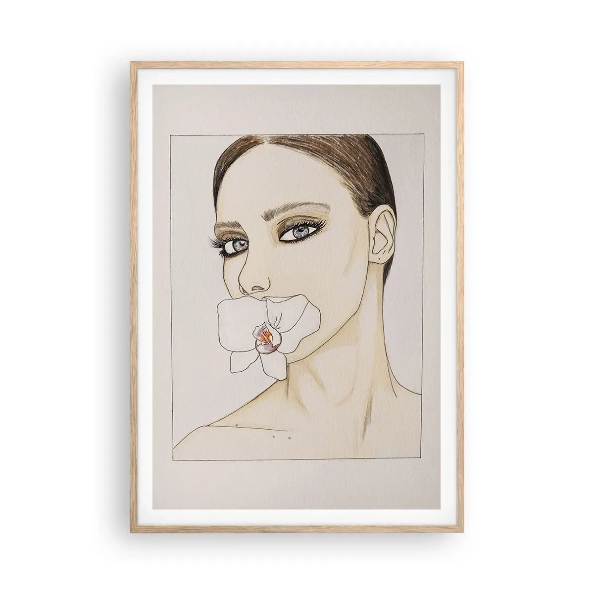 Poster in cornice rovere chiaro - Simbolo di eleganza e bellezza - 70x100 cm