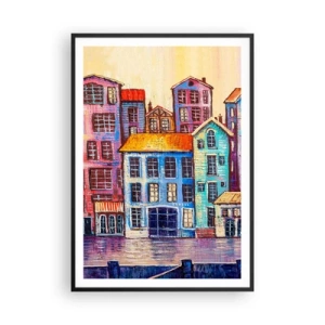Poster in cornice nera - Una città da favola - 70x100 cm