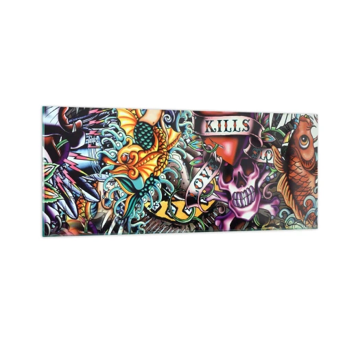 Quadro su vetro - Il sogno del tatuatore - 100x40 cm