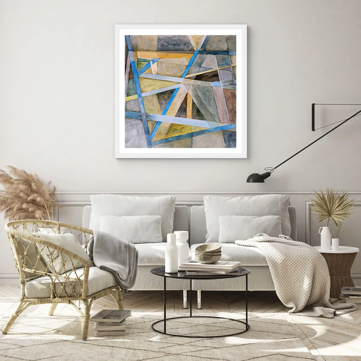 Poster in cornice bianca - Dritto o obliquo? - 30x30 cm