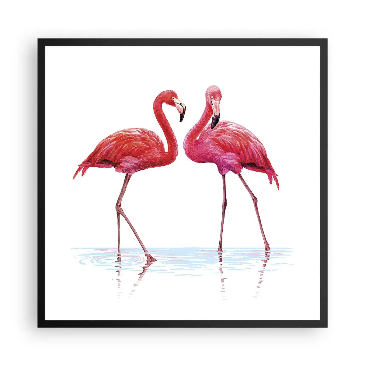 Poster in cornice nera - Appuntamento in rosa - 60x60 cm