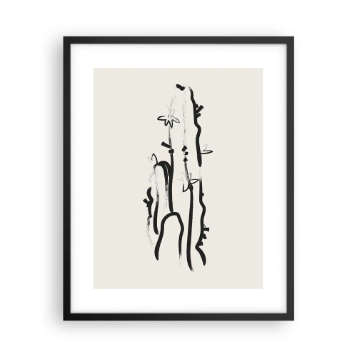 Poster in cornice nera - Erba in fiore - 40x50 cm