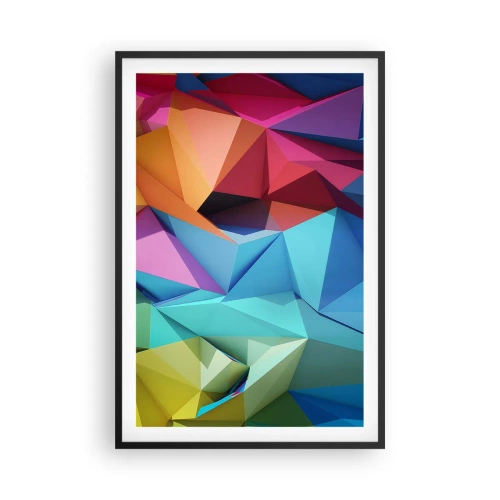 Poster in cornice nera - Origami arcobaleno - 61x91 cm