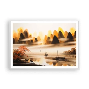 Poster in cornice bianca - Oltre l'Estremo Oriente - 100x70 cm