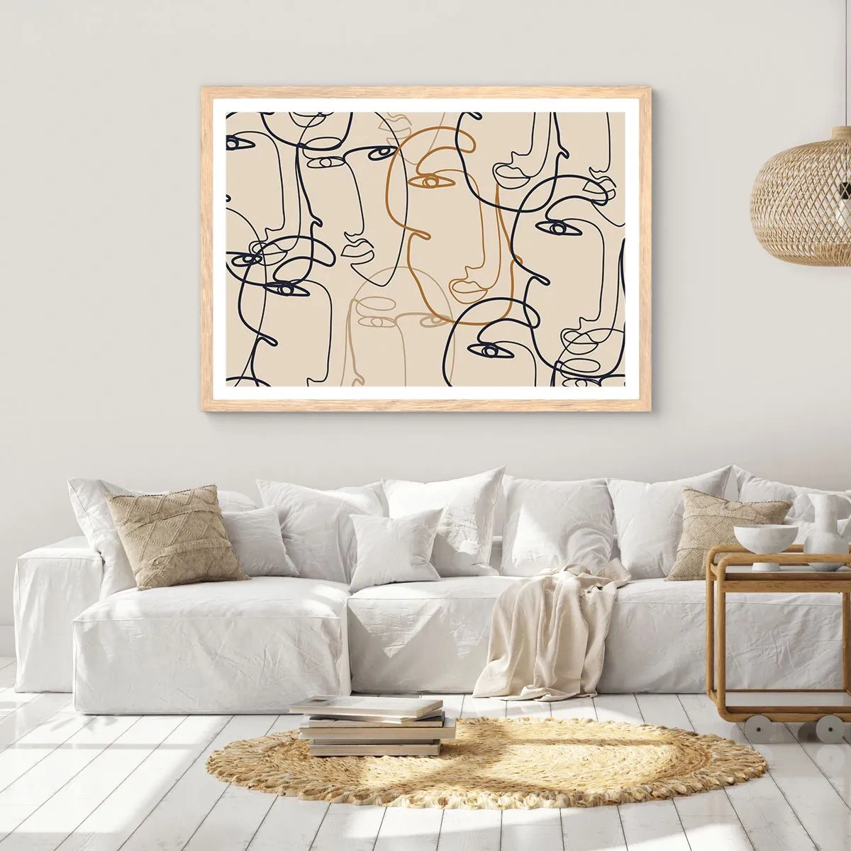 Poster in cornice rovere chiaro - Ritratto multiplo - 70x50 cm