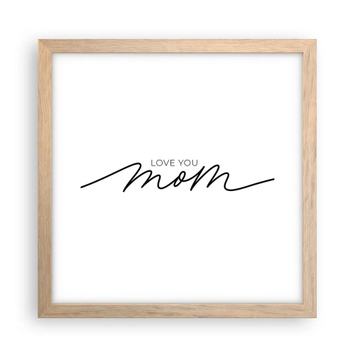 Poster in cornice rovere chiaro - Grande commozione - 30x30 cm