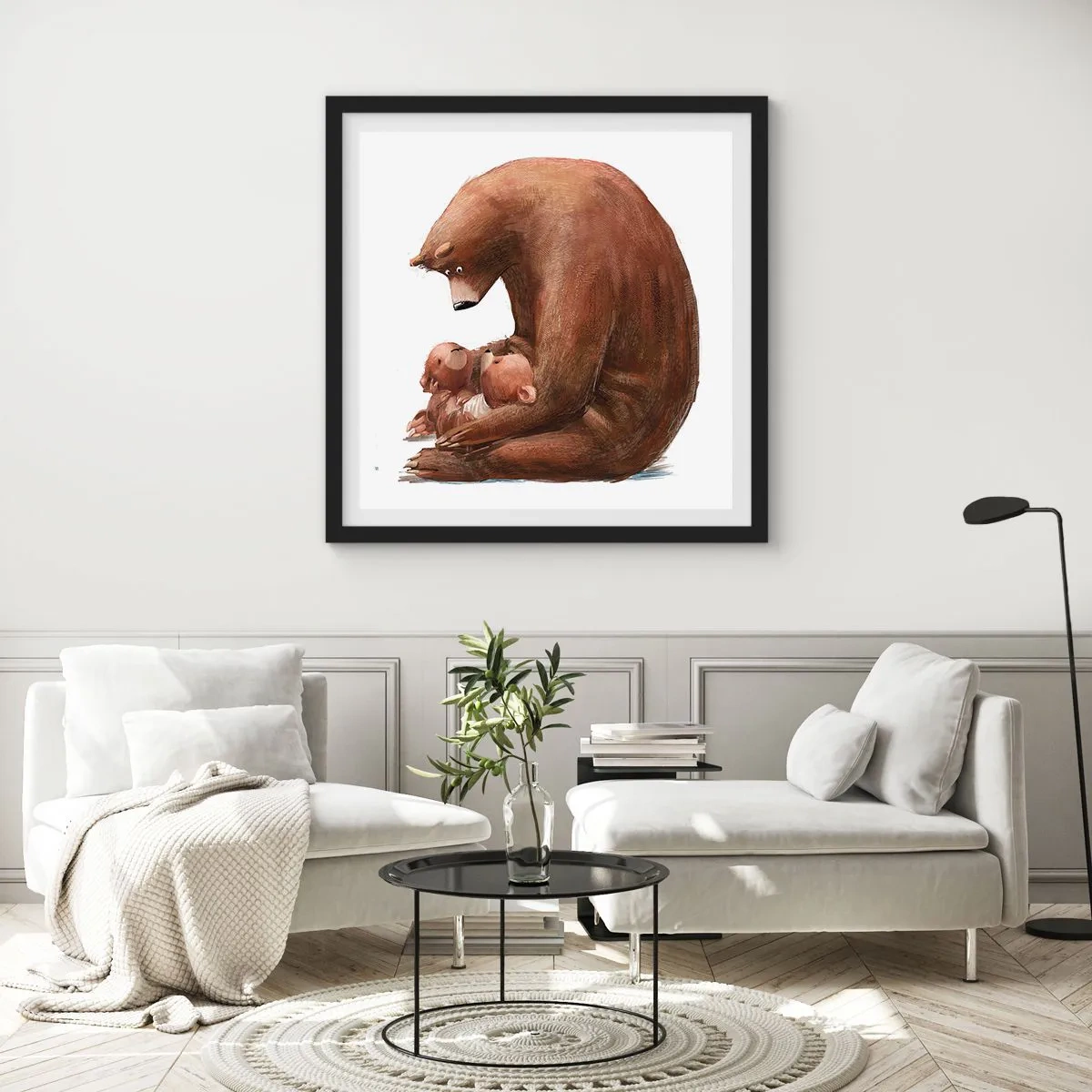 Poster in cornice nera - Sogni d'oro, bambini - 60x60 cm