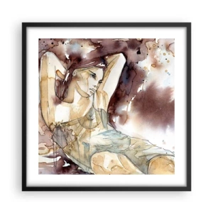 Poster in cornice nera - Di umore lilla - 50x50 cm