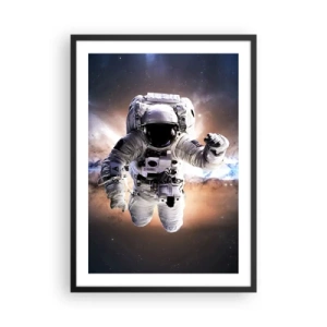 Poster in cornice nera - Astronauta nello spazio - 50x70cm - Saluti dal cosmo - Decorazione murale moderna per soggiorno e camera da letto ARTTOR