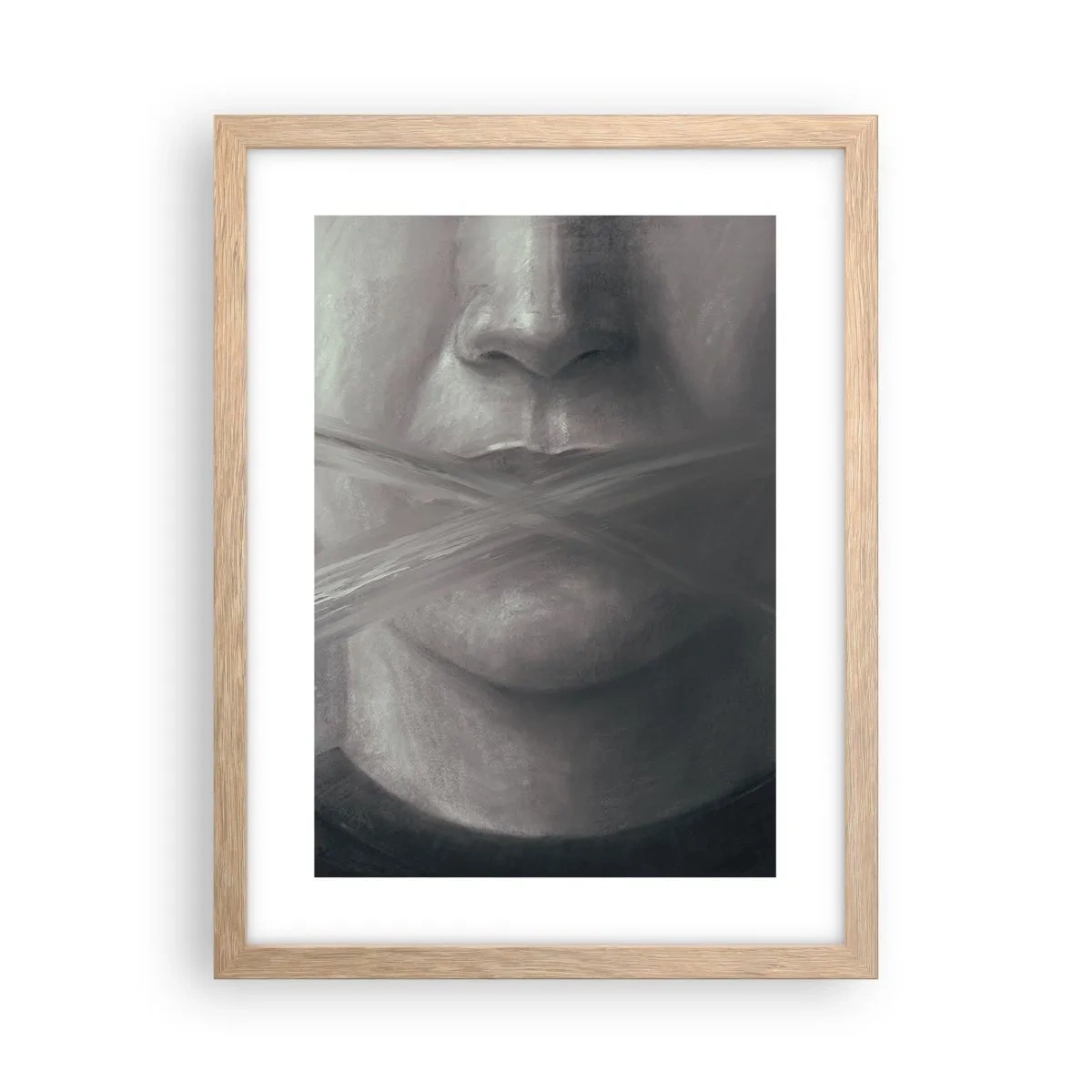 Poster in cornice rovere chiaro - Neanche una parola - 30x40 cm