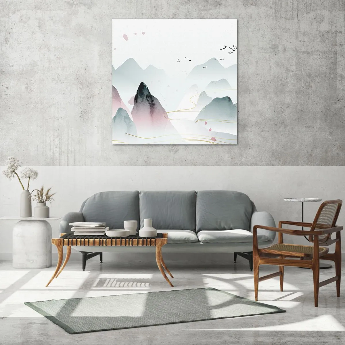 Quadro su vetro - Oltre le cime - 50x50 cm