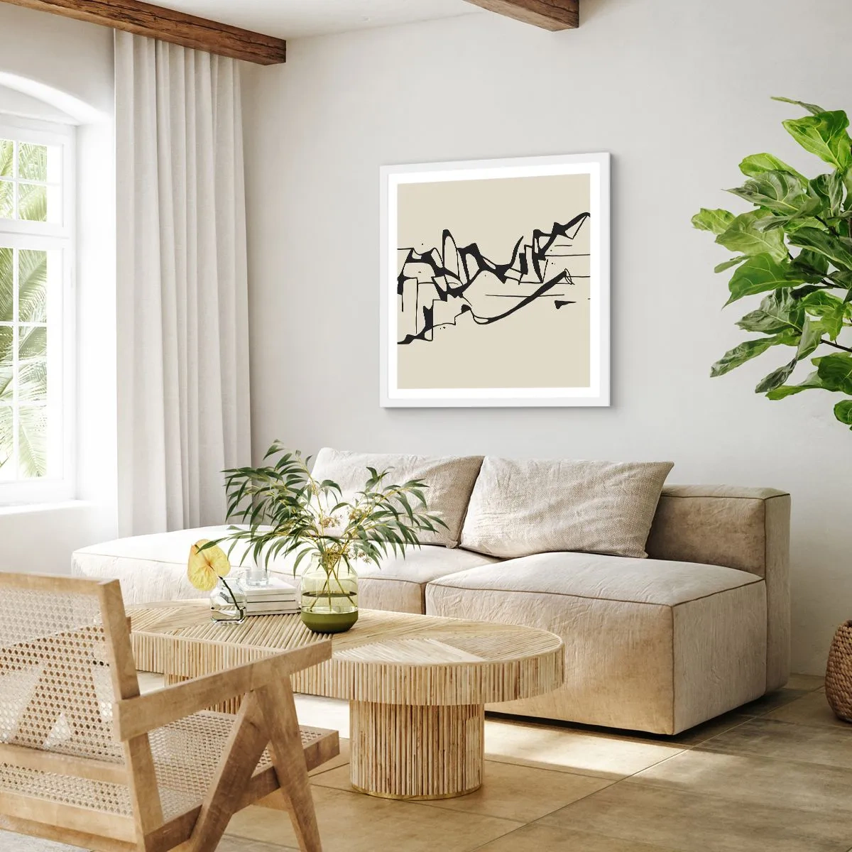 Poster in cornice bianca - Forse è un paesaggio - 40x40 cm