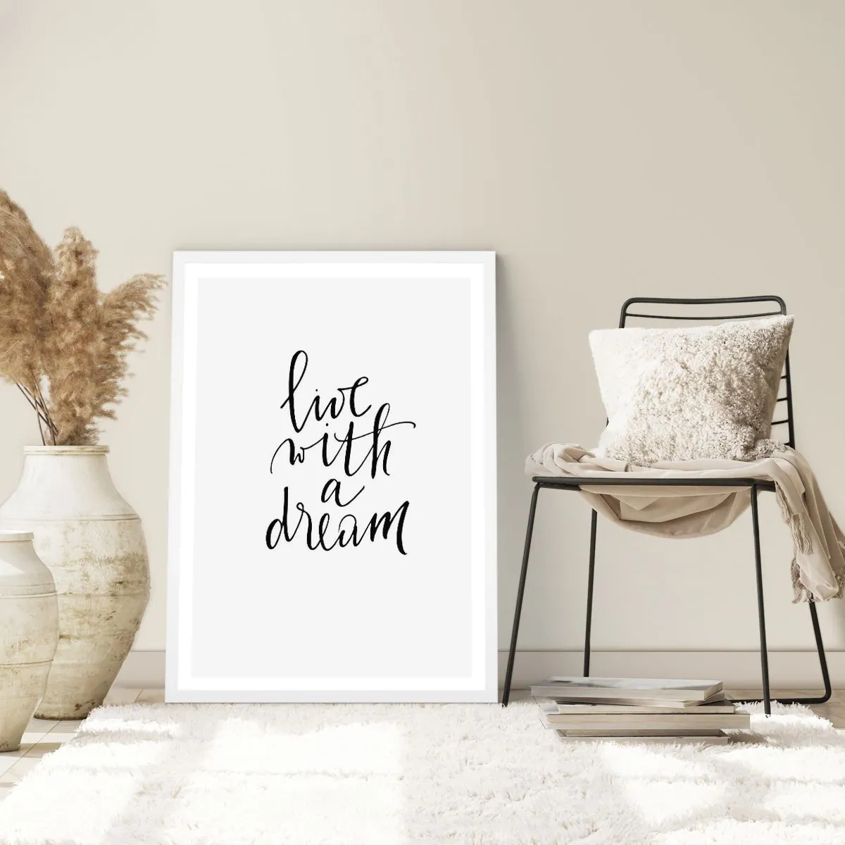 Poster in cornice bianca - Of course - 30x40 cm