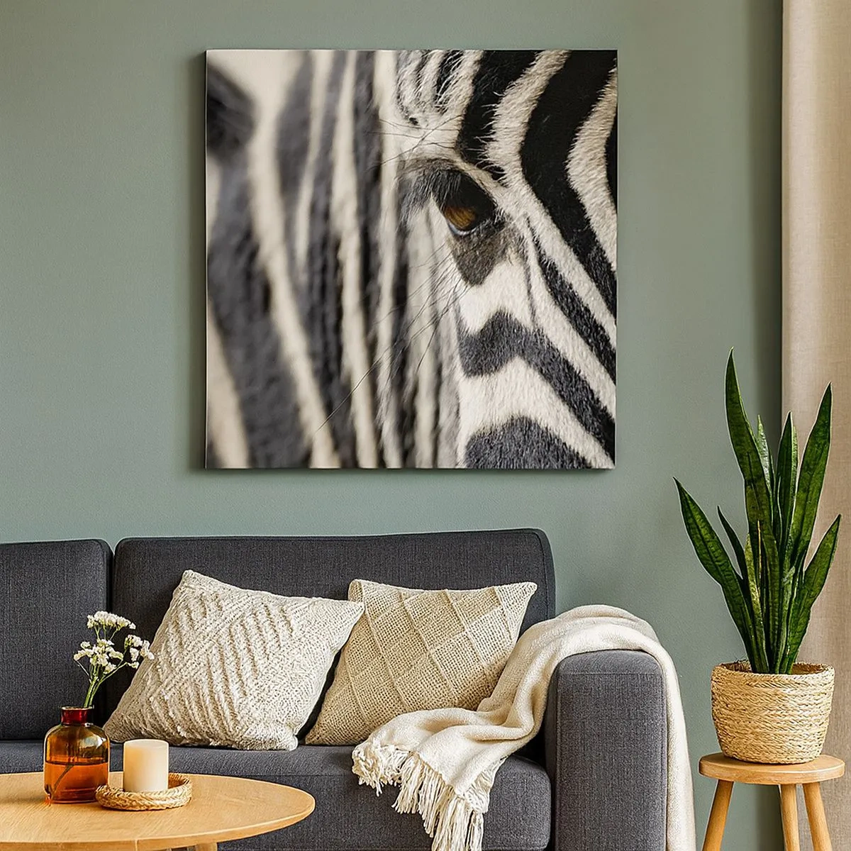 Quadro su tela - Stampe su Tela - Ritratto a strisce - 30x30 cm