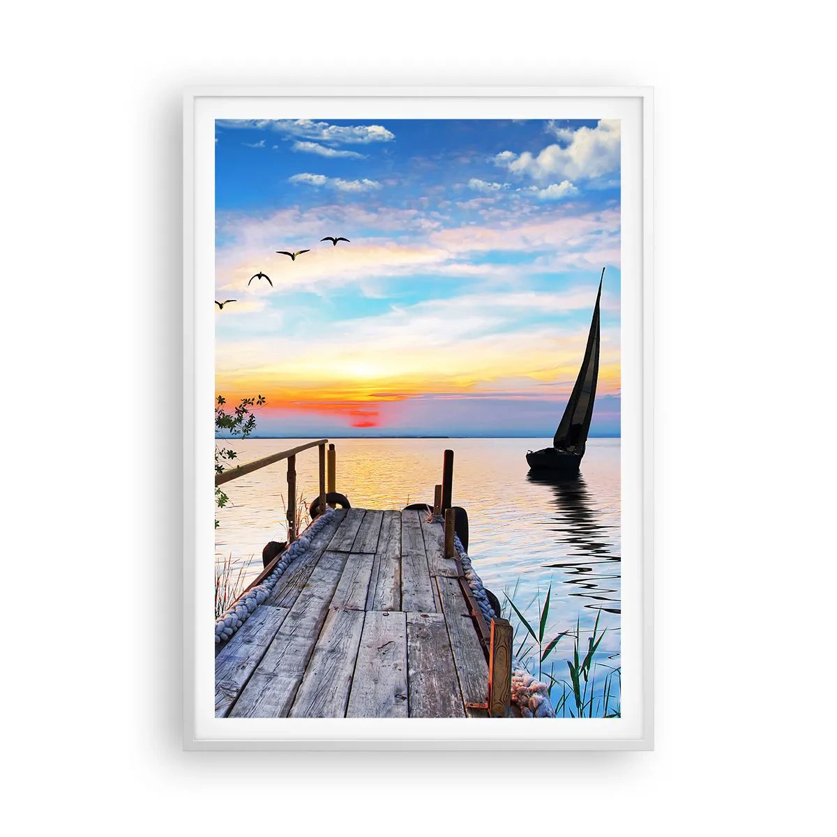 Poster in cornice bianca - Buona sera - 70x100 cm