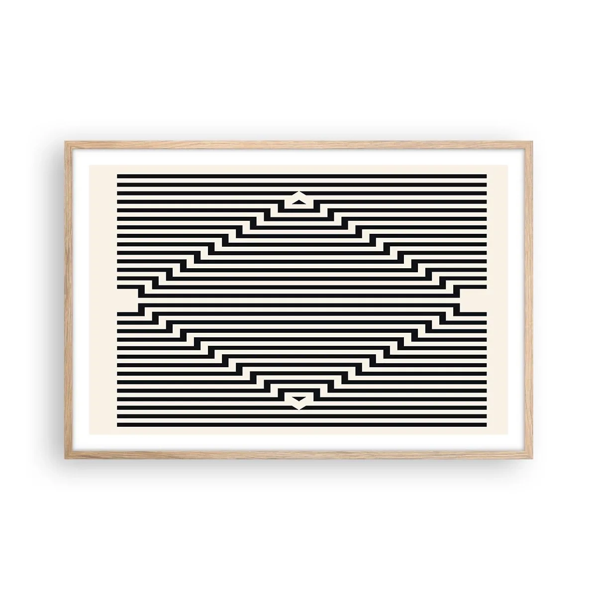 Poster in cornice rovere chiaro - Illusione geometrica - 91x61 cm