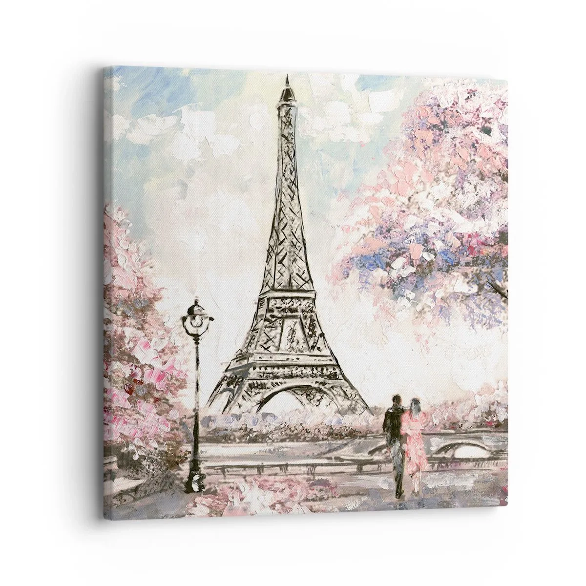 Quadro su tela - Stampe su Tela - Passeggiata a Parigi in aprile - 30x30 cm