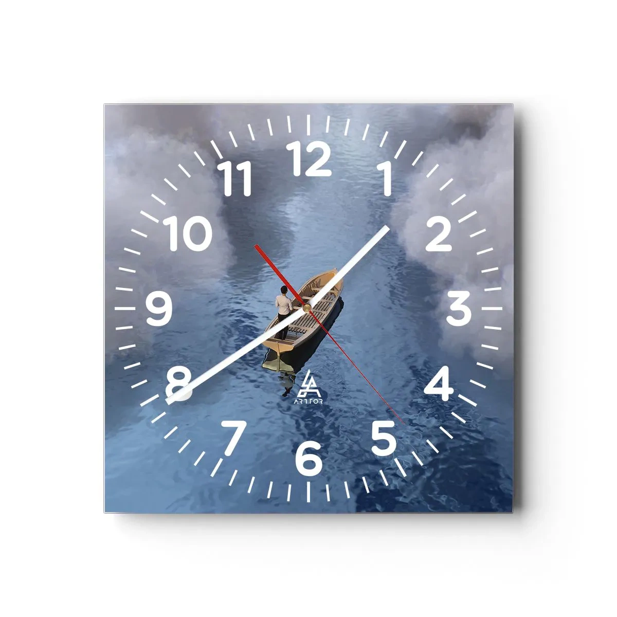 Orologio da parete - Orologio in Vetro - Vita - viaggio - incertezza - 40x40 cm