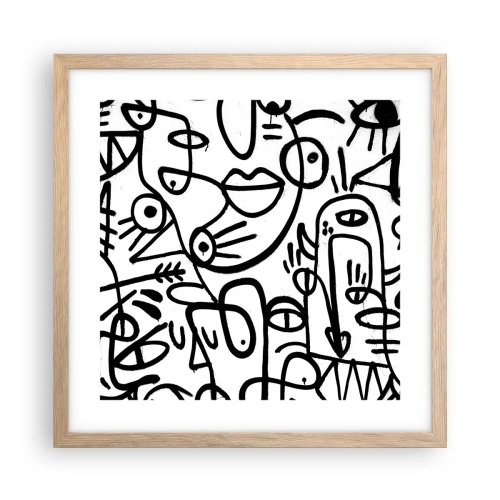 Poster in cornice rovere chiaro - Volti e miraggi - 40x40 cm