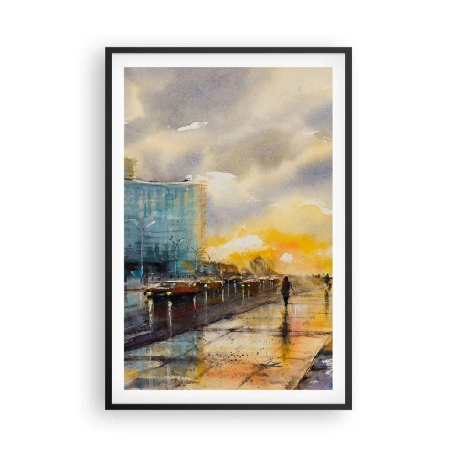 Poster in cornice nera - Vita sulla costa - 61x91 cm